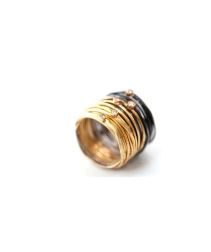 The Garnered - Disa Allsopp 18 K Gold Silver 5 Diamonds 420X500