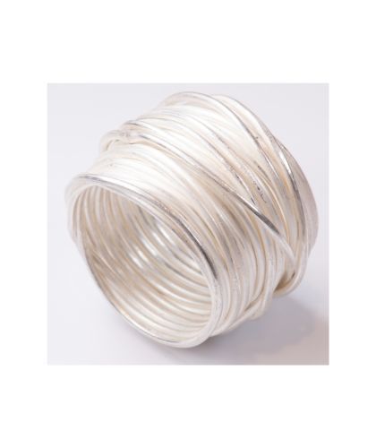 The Garnered - Disa Allsopp Grande Round Wire Silver Spaghetti Ring 420X500