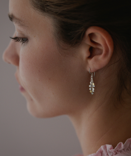 The Garnered - Sia Taylor De24 Sg Silver Gold Dot Earring 3