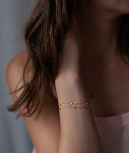 The Garnered - The Garnered Sia Taylor Db6 Rain Rainbow Gold Even Tiny Dot Bracelet 2 1