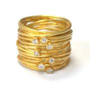 Disa Allsopp 18K Gold Spaghetti Ring with 7 3PT Diamonds - Disa Allsopp 18 K Gold Spaghetti Ring With 7 3 Pt Diamonds 2000 X 2000 Px