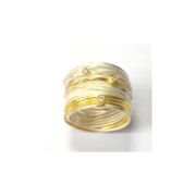 Disa Allsopp Spaghetti Ring Plain Silver/18K Gold 3 Diamonds - Disa Allsopp Plain Silver18K Gold 3 Diamonds Spaghetti Ring 2000 X 2000 Px