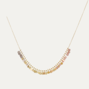 Rainbow Tiny Dots Arc Necklace - Remove Background Project 3