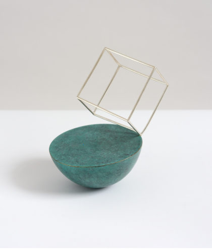 The Garnered - Ane Christensen Cube Bowl Silver Bject The Garnered
